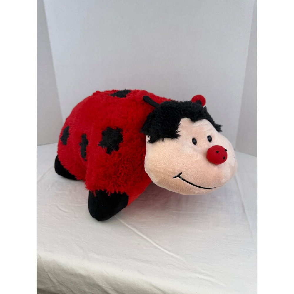 Pillow Pets Ladybug Red Black‎ Spotted Plush Folding Stuffed Animal Toy 18 inch